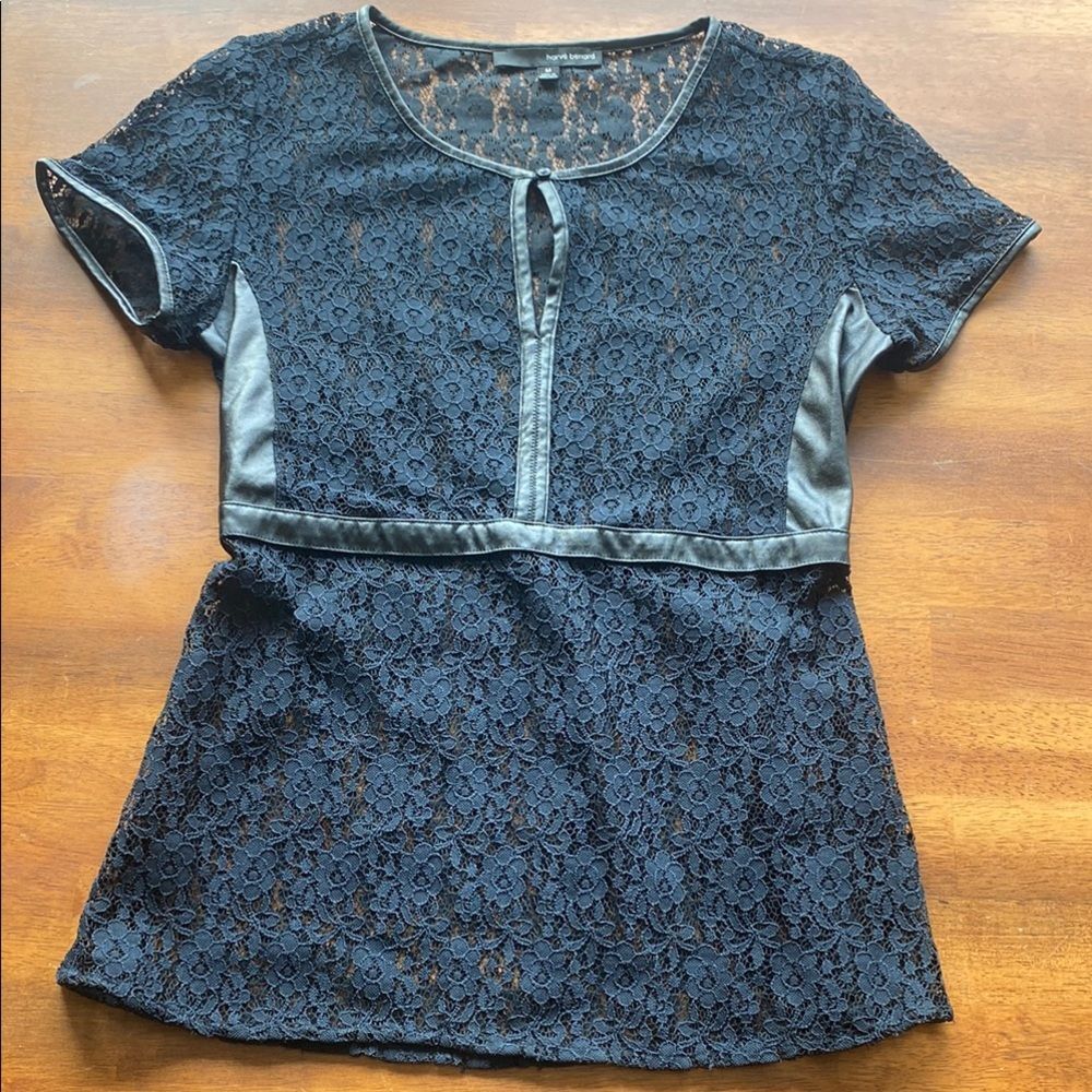 Harvé Benard Black Fitted Cut Out Blouse